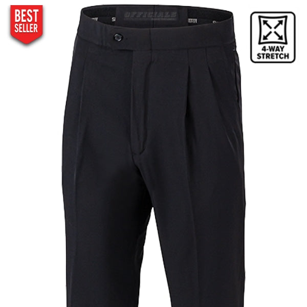 Smitty 4-Way Stretch Tapered Fit Pleated Referee Pants